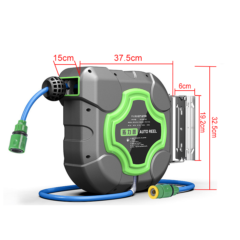 Smart Garden Sprinkler System - Selang gulung otomatis, 10/15/20M Drum air,