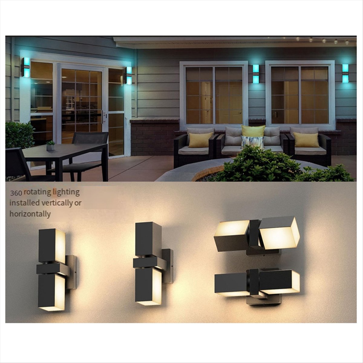 Smart Garden Fence & Balcony Hanging Planter - Lampu Dinding LED AA19 Dual Head