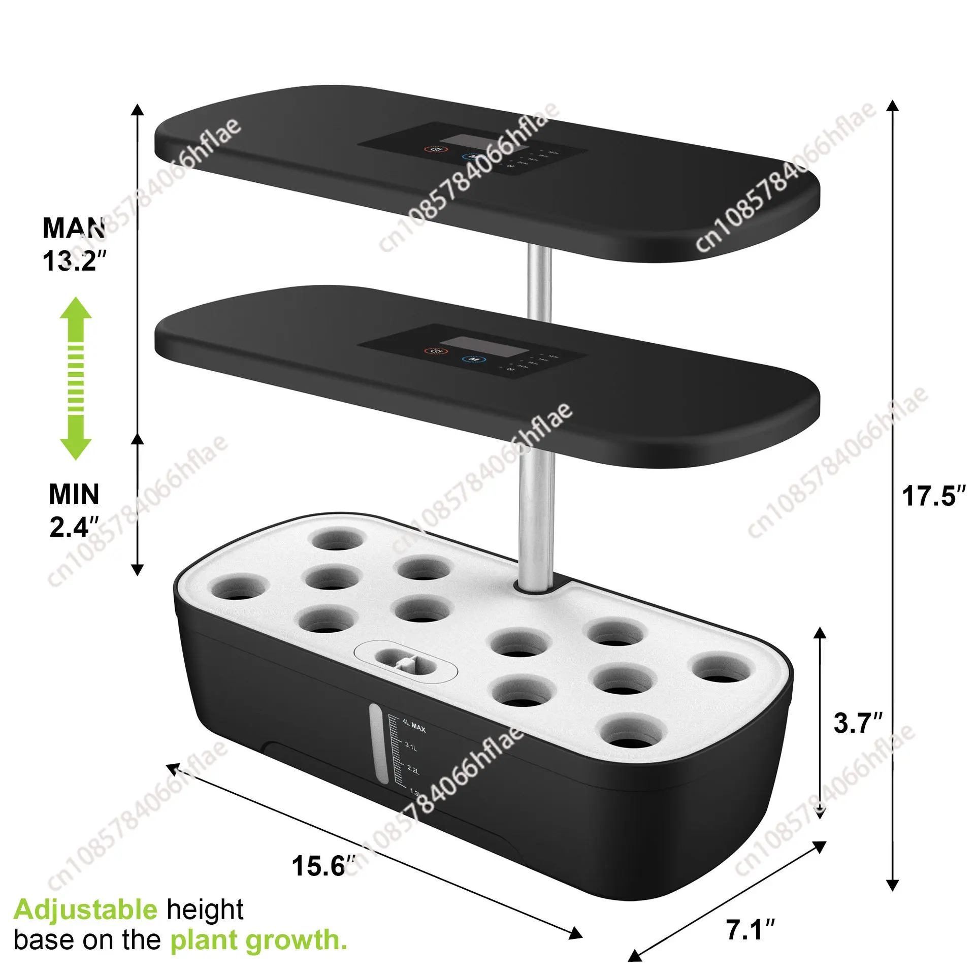 Indoor Herb Garden Kit - Sistem Hidroponik 12 Pod, Perlengkapan Kebun