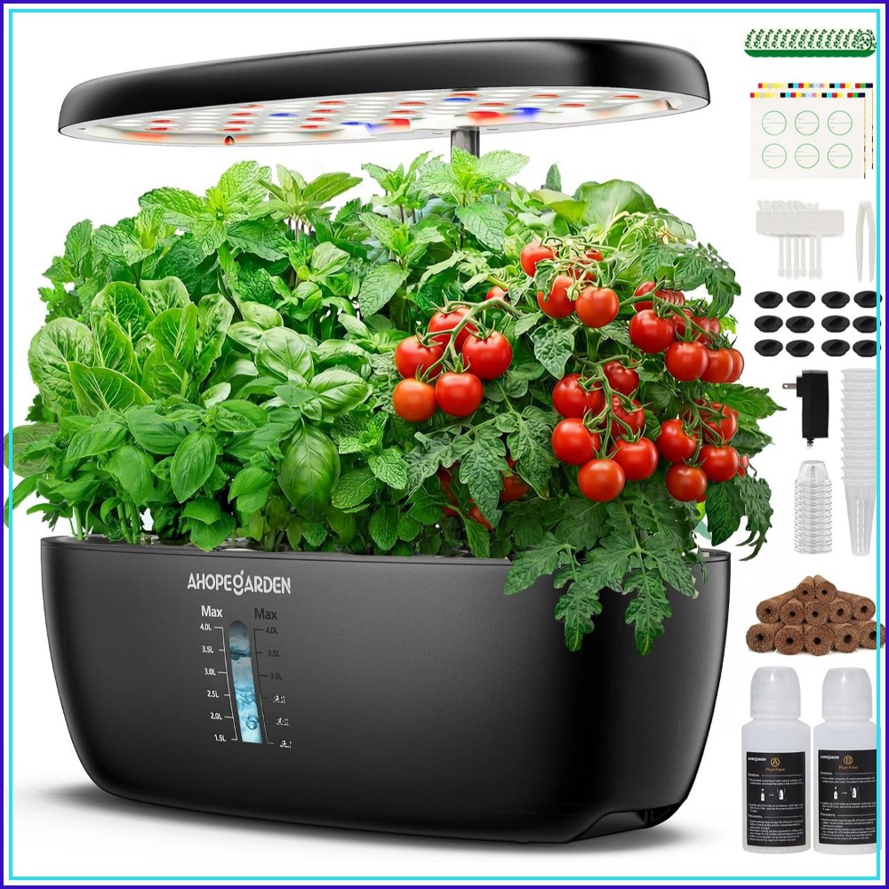 Indoor Herb Garden Kit - 12 Pot Kebun Hidroponik dengan Lampu