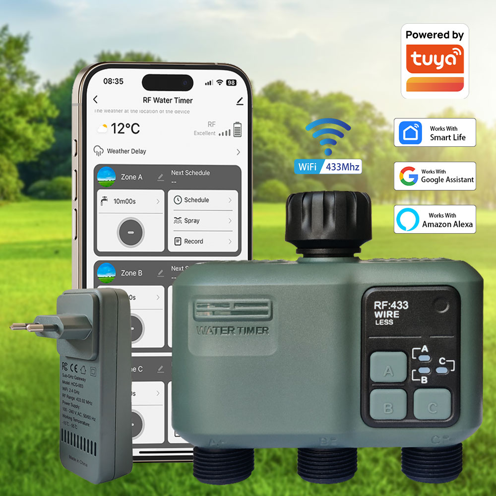 Smart Garden Kit - Tuya Wifi+RF433 Timer Air 3-outlet untuk