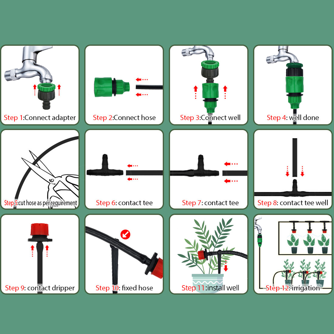 Rumah kaca 15M-30M DIY sistem  - Smart Garden Sprinkler System ulasan dan harga