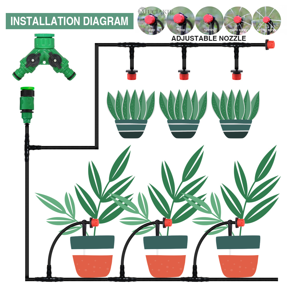 50-5M 1/4 inci selang dripper  - Smart Garden Sprinkler System ulasan dan harga