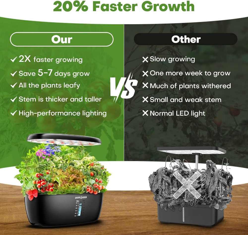 12 Pot Kebun Hidroponik dengan - Indoor Herb Garden Kit ulasan dan harga