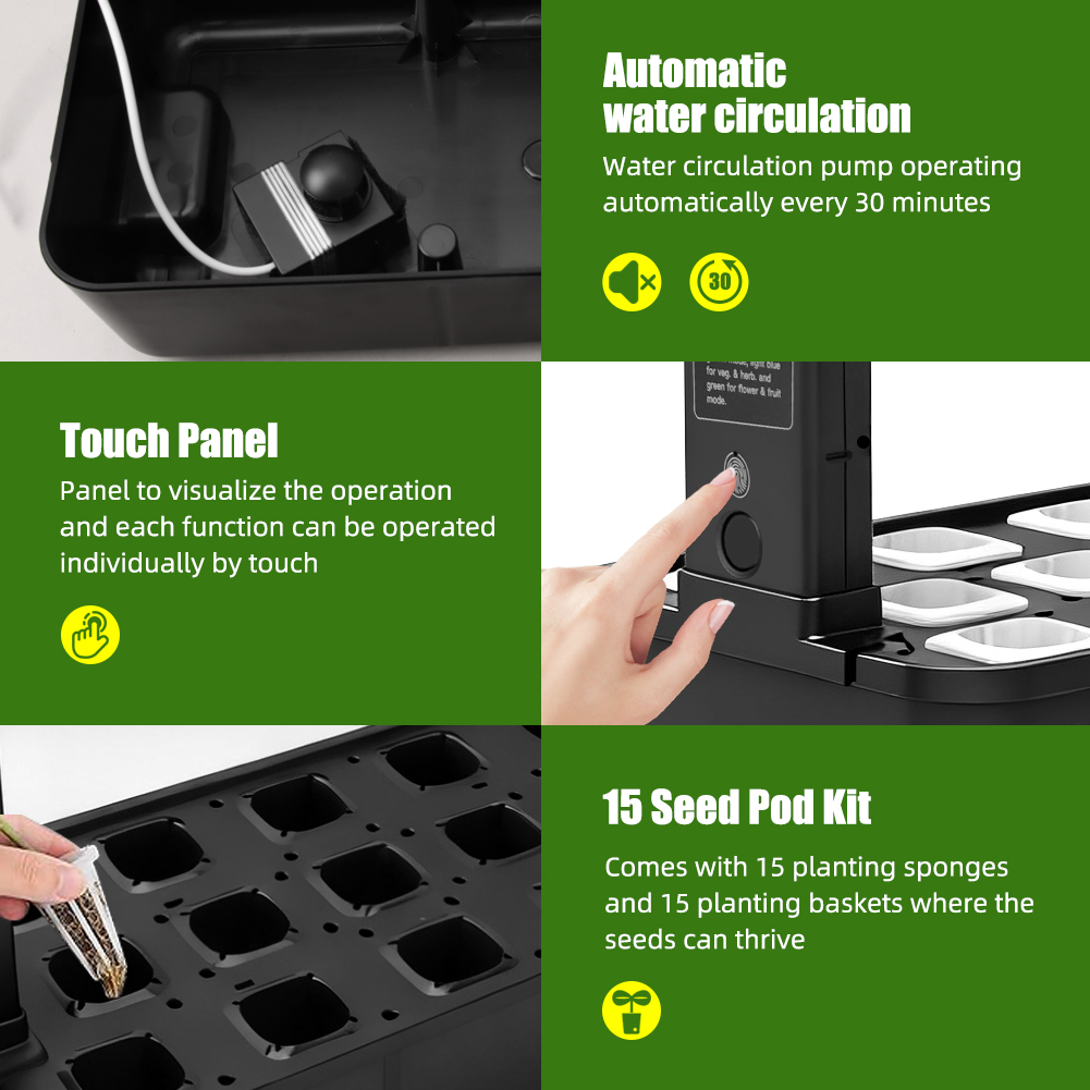【Hot】15-Pods Kit Kebun Hidropo - Indoor Herb Garden Kit ulasan dan harga
